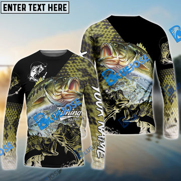 Bluejose Bass Fishing Skin Pattern Performance Fishing Custom Name Long Sleeves