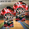 BlueJose Bowling And Pins Thunder Split Happens Customized Name, Team Name 3D Shirt (4 Colors)