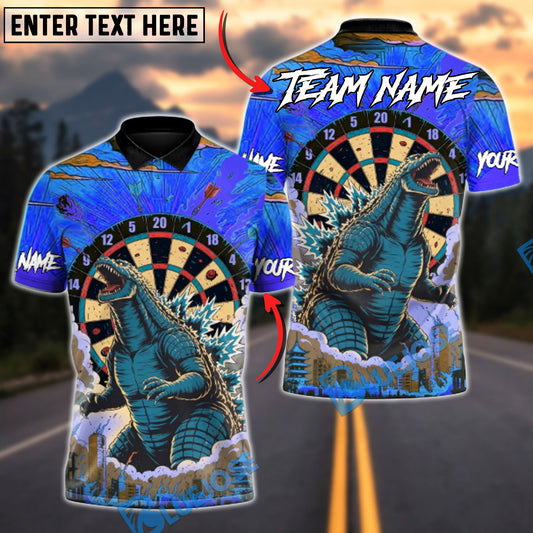 BlueJose Darts Dartzilla Monster Strike Personalized Name, Team Name Unisex Shirt (4 Colors)
