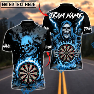 BlueJose Darts Death Mark Personalized Name, Team Name Unisex Shirt (4 Colors)