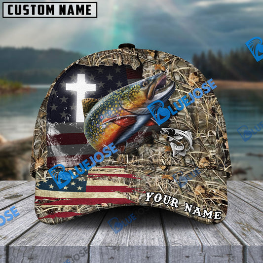 BlueJose Personalized Trout Cross Camo Fishing Classic Cap