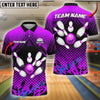 BlueJose Bowling And Pins Net Strike Customized Name, Team Name 3D Shirt (4 Colors)