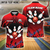 BlueJose Bowling And Pins Net Strike Customized Name, Team Name 3D Shirt (4 Colors)