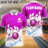 BlueJose Bowling And Pins Hexagon Net Customized Name, Team Name 3D Shirt (4 Colors)
