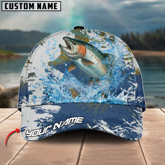 Bluejose Salmon Fishing Hooked On Victory Personalized Cap
