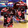BlueJose Bowling And Pins Dragon Smoke Thunder With Bowling Design Customized Name, Team Name 3D Shirt (4 Colors)