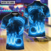 BlueJose Bowling And Pins Flame The Lion OF Judah Customized Name, Team Name 3D Shirt (4 Colors)