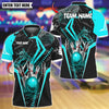 BlueJose Bowling And Pins Water and Smoke Sport Design Customized Name, Team Name 3D Shirt (5 Colors)