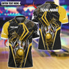 BlueJose Bowling And Pins Water and Smoke Sport Design Customized Name, Team Name 3D Shirt (5 Colors)