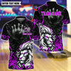 BlueJose Bowling And Pins White Lion King Customized Name, Team Name 3D Shirt (4 Colors)