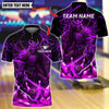 BlueJose Bowling And Pins Oni Samurai Warrior Customized Name, Team Name 3D Shirt (4 Colors)