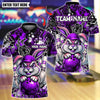BlueJose Bowling And Pins  Bunny With Angry Pins Design Customized Name, Team Name 3D Shirt (4 Colors)