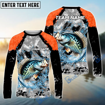 Bluejose Crappie Fishing Gray Crimson Catch Design Name & Team Name 3D Shirts