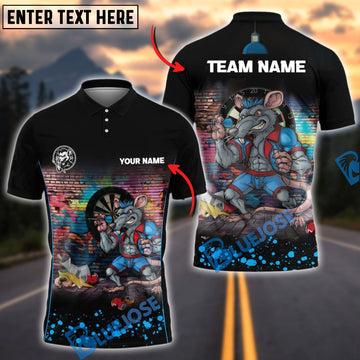 BlueJose Darts Graffiti Fighter Rat Personalized Name, Team Name Shirt