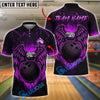 BlueJose Bowling Ball & Pins Fire Eagle Fury Customized Name, Team Name 3D Shirt (4 Colors)