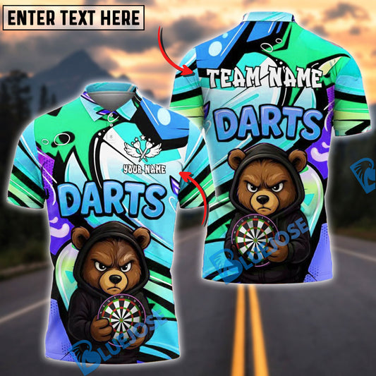 BlueJose Darts Bear Hoodie Striking Look Personalized Name, Team Name Shirt (4 Colors)