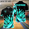BlueJose Bowling Ball & Pins Royal Gold Strike Customized Name, Team Name 3D Shirt (4 Colors)