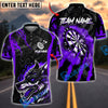 BlueJose Darts Wolf Flame Personalized Name, Team Name Shirt (4 Colors)