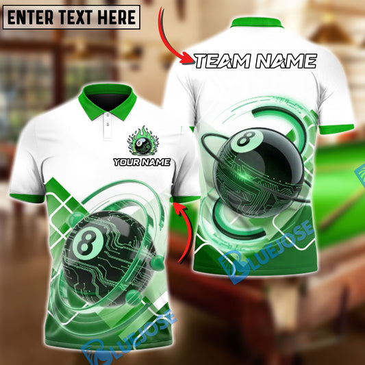 BlueJose Billiards Ball 8 Pool Mecha Personalized Name, Team Name Unisex Shirt (4 Colors)