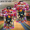 BlueJose Graffiti Bowling Attitude Customized Name, Team Name 3D Shirt (4 Colors)