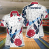 BlueJose Bowling And Pins American Flag Customized Name, Team Name 3D Shirt (4 Options)