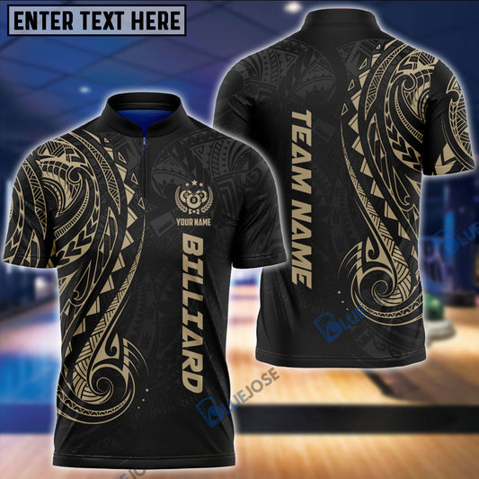 BlueJose Billiards Maori Brown Personalized Name & Team Name Shirt