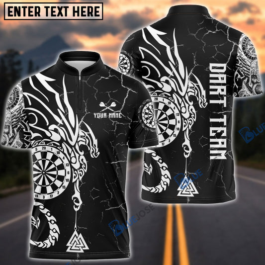 BlueJose Viking Runes Black White Custom Darts Shirts