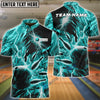 BlueJoses Bowling and Pins Color Lightning Personalized Name, Team Name 3D Shirt (4 Colors)