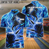 BlueJoses Bowling and Pins Color Lightning Personalized Name, Team Name 3D Shirt (4 Colors)