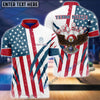 BlueJoses US Flag Eagle Bowling and Pins Customized Name, Team Name 3D Shirt