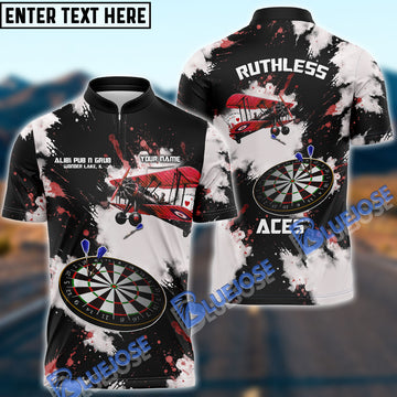 BlueJose Dart Skeleton Pilot Personalized Name Shirt