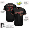 BlueJose Custom Black Crimson-City Cream Authentic Baseball Jersey