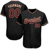 BlueJose Custom Black Crimson-City Cream Authentic Baseball Jersey