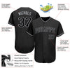 BlueJose Custom Black Black-Gray Authentic Baseball Jersey