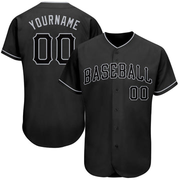 BlueJose Custom Black Black-Gray Authentic Baseball Jersey