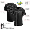 BlueJose Custom Black Black-Gray Authentic Baseball Jersey