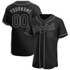 BlueJose Custom Black Black-Gray Authentic Baseball Jersey