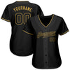 BlueJose Custom Black Black-Old Gold Authentic Baseball Jersey