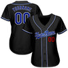 BlueJose Custom Black Royal-Red Authentic Baseball Jersey