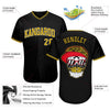 BlueJose Custom Black Gold-White Skull Fashion Baseball Jersey