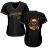 BlueJose Custom Black Black-Old Gold Skull Fashion Baseball Jersey