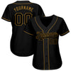 BlueJose Custom Black Black-Old Gold Authentic Baseball Jersey