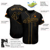 BlueJose Custom Black Black-Old Gold Authentic Baseball Jersey