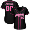 BlueJose Custom Black Pink-White Authentic Baseball Jersey