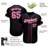 BlueJose Custom Black Pink-White Authentic Baseball Jersey