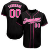 BlueJose Custom Black Pink-White Authentic Baseball Jersey