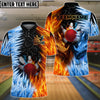 BlueJoses Bowling Fire And Ice Customized Name, Team Name 3D Shirt ( 2 Colors )