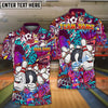 BlueJose Bowling And Pins Funny Graffiti Customized Name 3D Shirt (4 Colors)