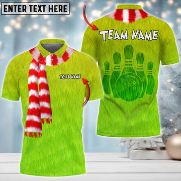 BlueJose Bowling Christmas Grinch Personalized Shirt