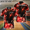 BlueJoses Bowling And Pins Black Lightning Panther Multicolor Customized Name 3D Shirt ( 4 Colors )